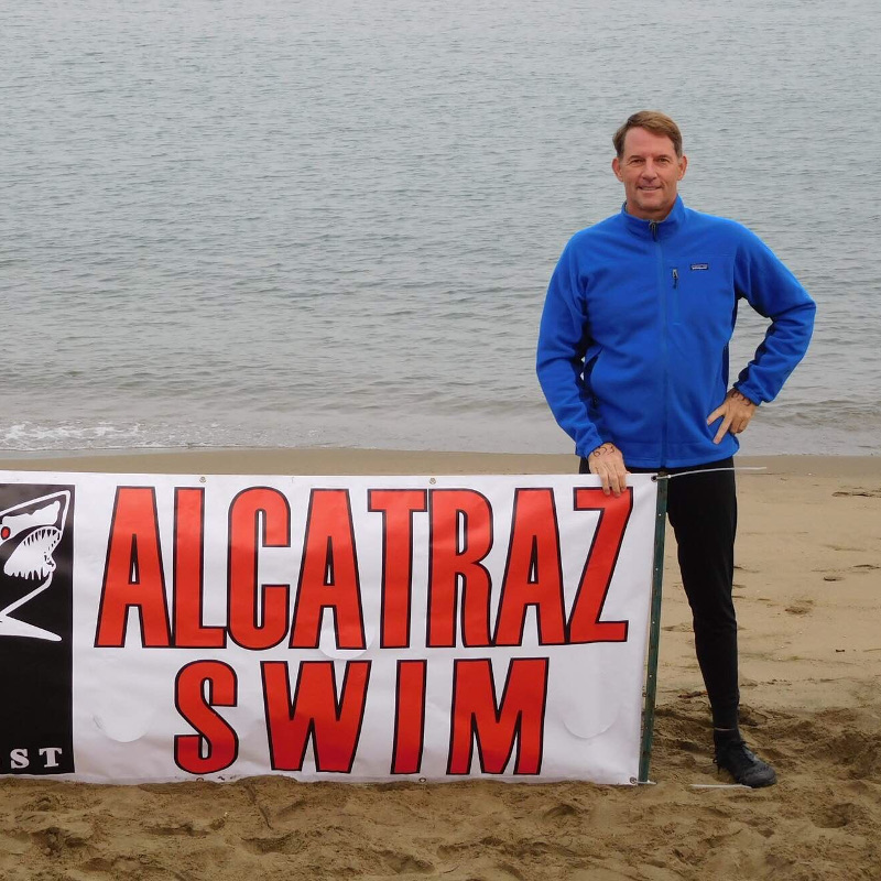 Steve Morgan at the Alcatraz Swim